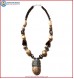 Horn & Resin Dzi Beads Necklace