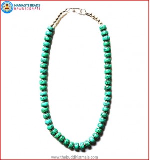 Flat Turquoise Beads Necklace