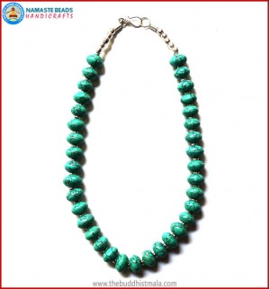 Flat Round Turquoise Beads Necklace