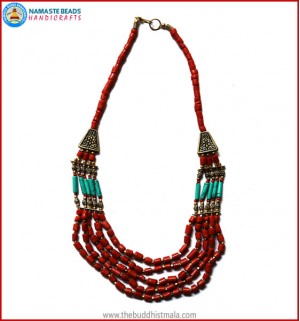 5 Layers Coral Necklace