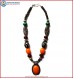 Resin Amber & Dzi Beads Necklace